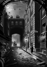 Ilustracja do Dzielnicy Grozy. Victorian Street, autor: Przemysław Kozłowski